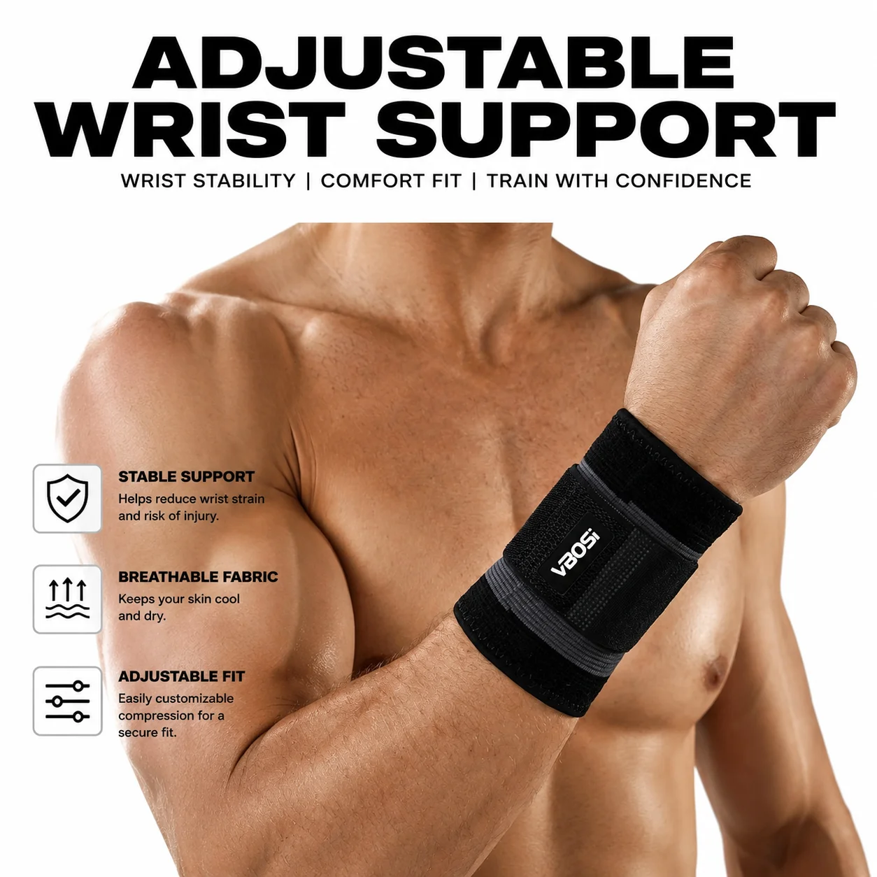 Crossfit Workout Gear - VBOSI Penyangga Pergelangan Tangan yang Dapat