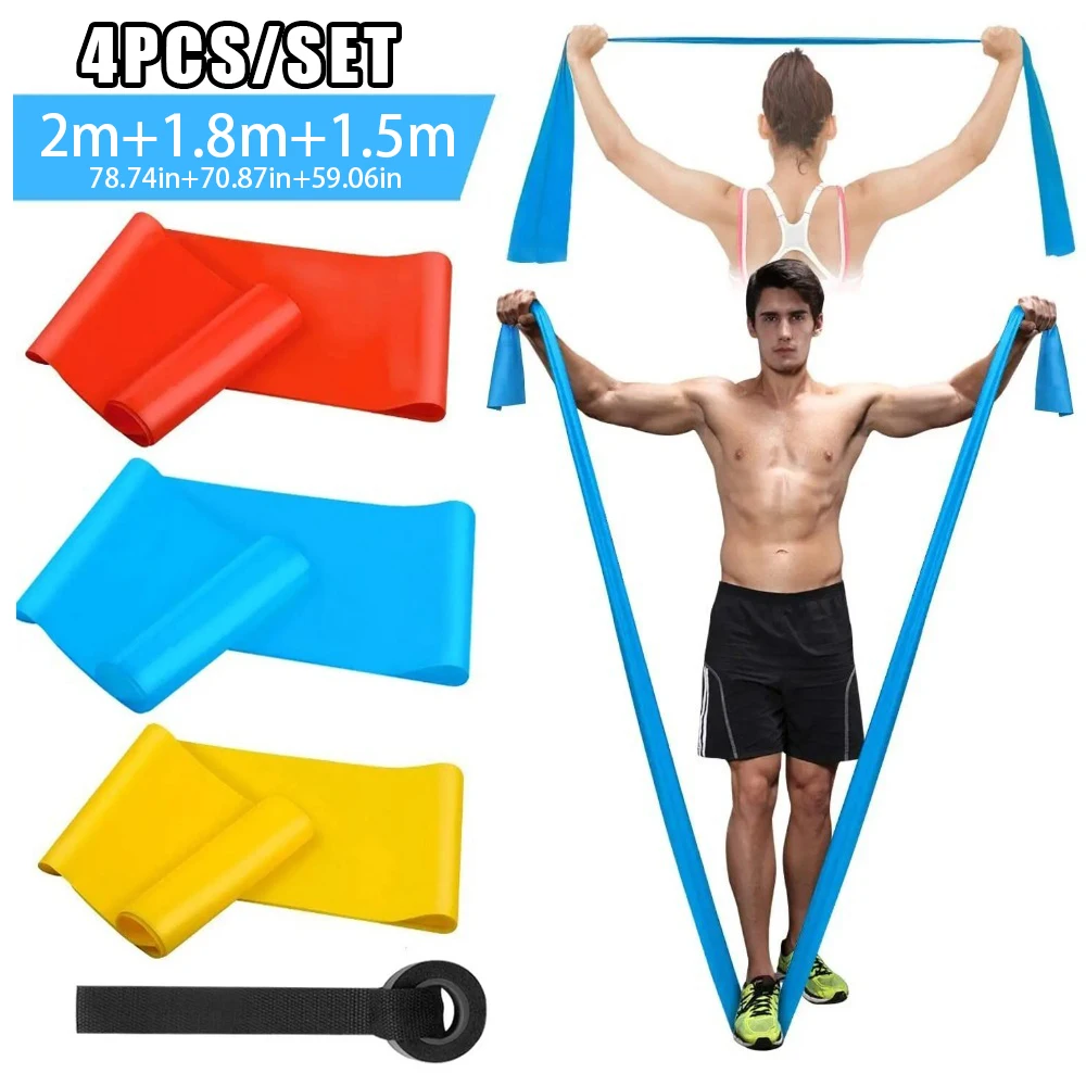 Crossfit Workout Gear - 4 Buah/Set Pita Kebugaran Elastis Pita